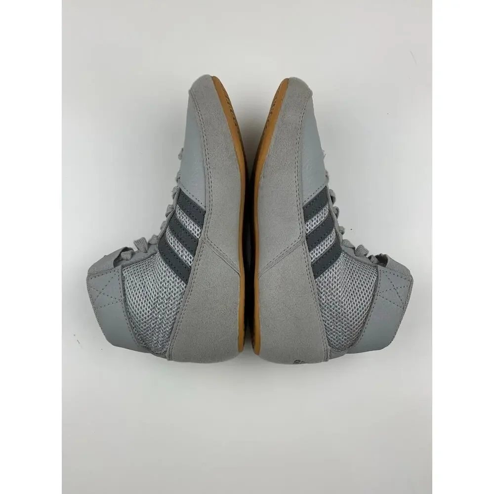 Adidas Youth HVC 2 Wrestling Shoes Grey Lace Up Strap AC7503 Boys Kids 13